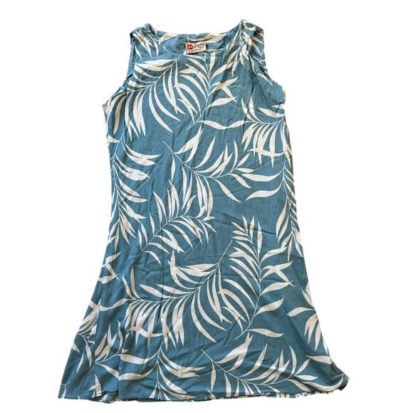 Hilo Hattie Hawaiian Dress, XL, Blue & White print - Picture 1 of 5